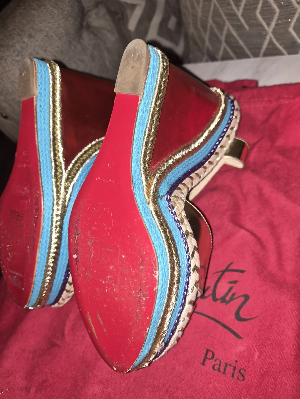 Christian Louboutin Tortolita Metallic Wedges